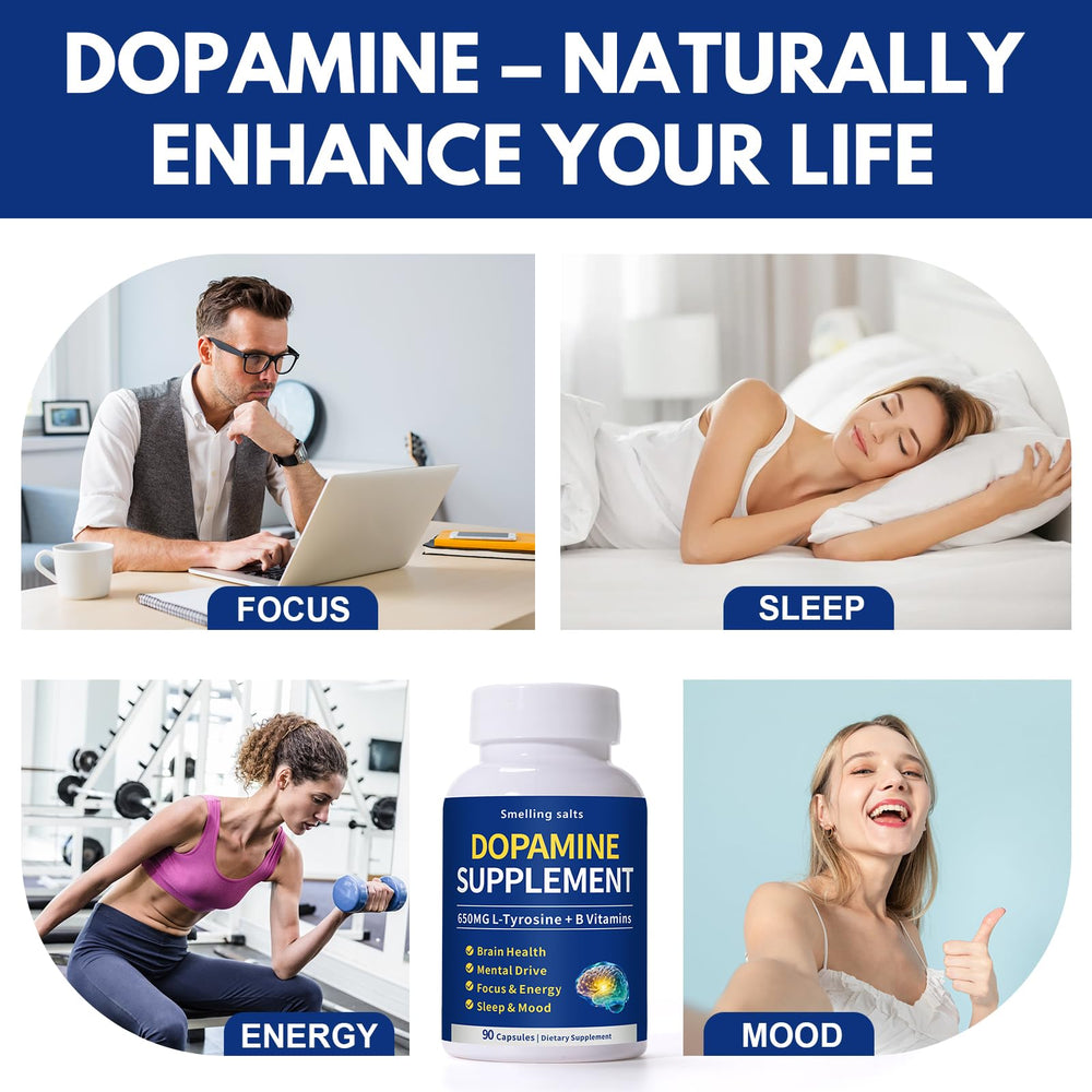 Label lists B vitamins and Vitamin C for neurotransmitter support.