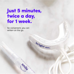 Close-up of SmileDirectClub LED light device in whitening kit.