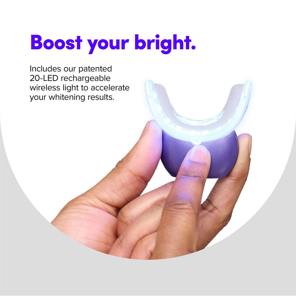 SmileDirectClub charging base keeps the light ready for weekly use