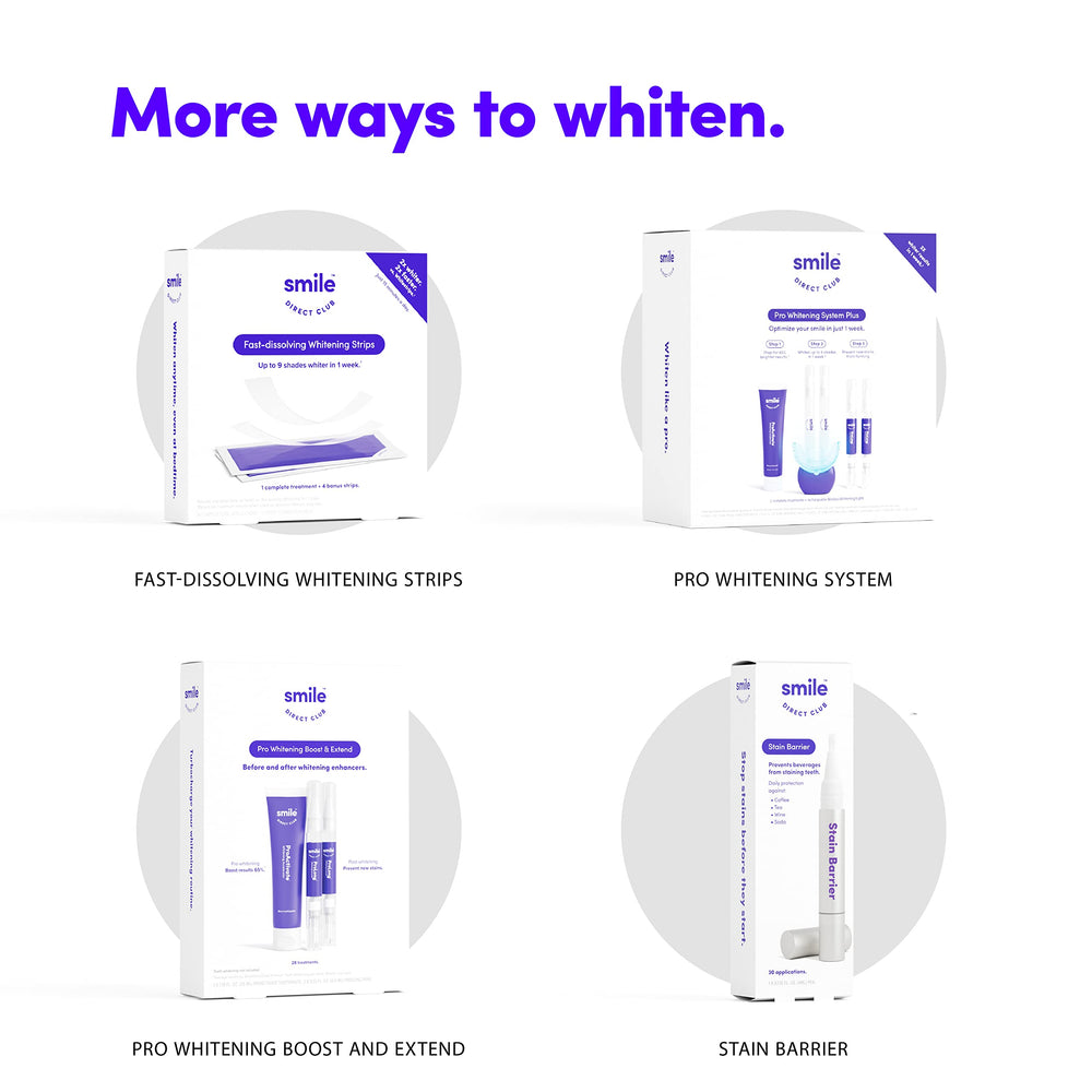 SmileDirectClub kit in use with LED light conveys at-home whitening flexibility