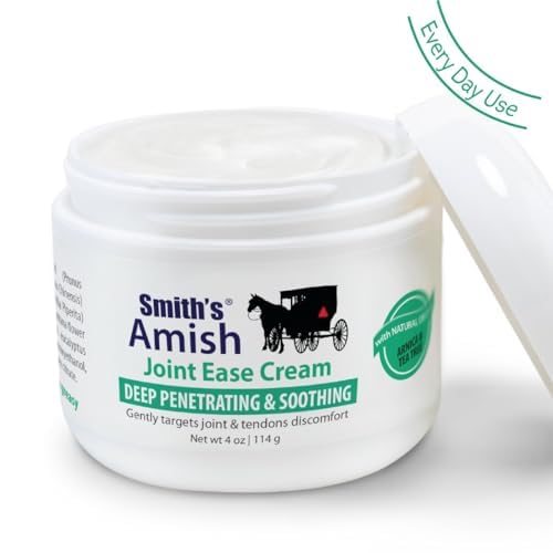 Smith Amish JointEase cream arnica-tea-tree blend highlighted for natural botanical care.