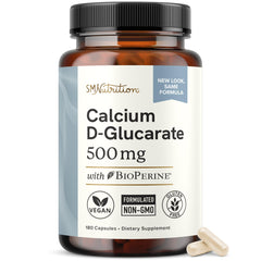 SMNutrition Calcium D-Glucarate 500mg bottle and capsules for daily liver support