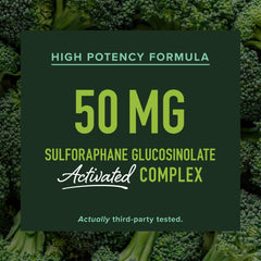 SMNutrition glucoraphanin-rich broccoli sprouts graphic highlighting detox support.