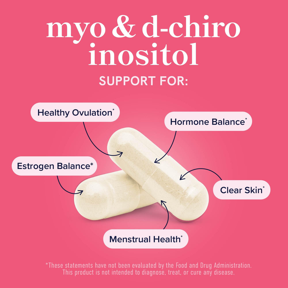 SMNutrition Myo-Inositol 2000mg and D-Chiro 50mg pills close-up for daily hormone support