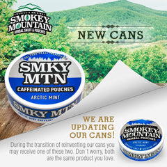 Smokey Mountain Wintergreen caffeinated pouch for on-the-go flavor and energy.