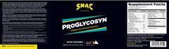 SNAC Proglycosyn ingredients close-up showing dextrose and whey protein for recovery