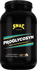 SNAC Proglycosyn Orange Cream tub highlighting post-workout recovery