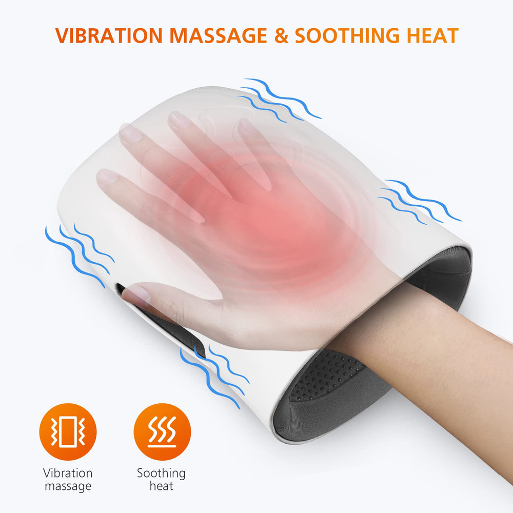 Cordless Snailax hand massager in use during busy day.