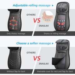 Full back massage with upper and lower zone options for targeted relief.