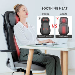 Heating back pad provides warm comfort during Shiatsu massage.
