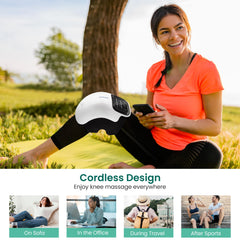 Snailax knee massager with ergonomic wrap for full knee coverage