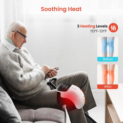 Snailax knee massager showcasing three vibration modes for customizable relaxation