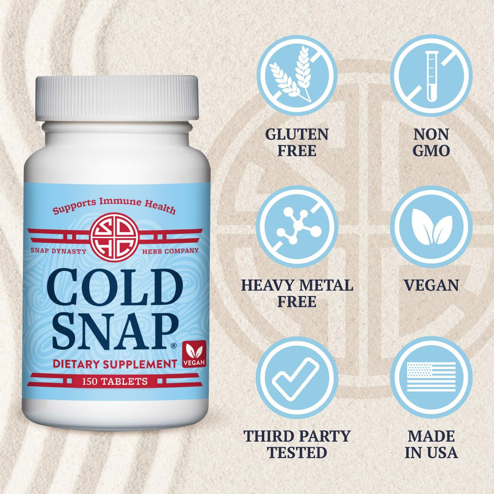 Back label detail on Snap Dynasty Cold Snap listing ingredients and care standards