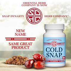 Snap Dynasty Cold Snap shown as year-round immune support option.