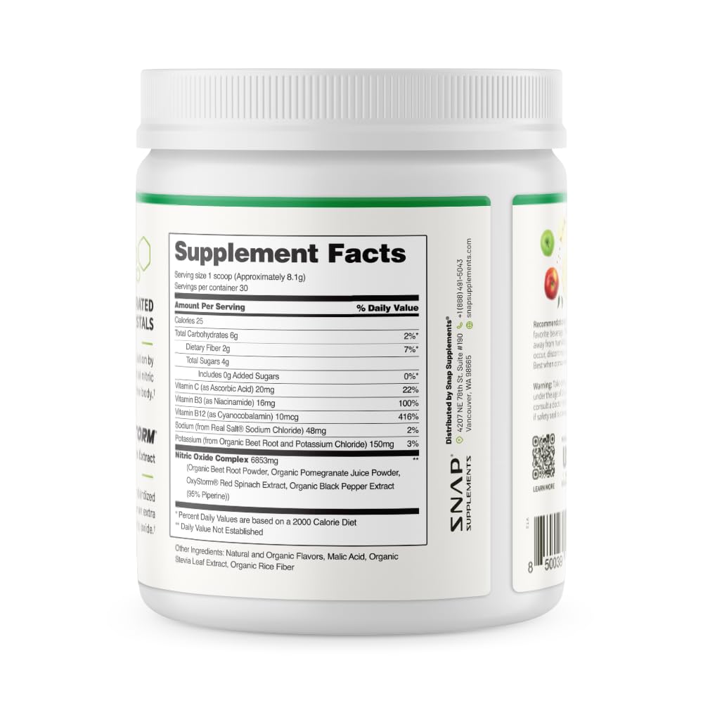 Snap Supplements beet root powder scoop added to water supports active daily routine.