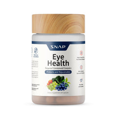Snap Supplements Eye Health bottle front with 60 capsules for daily eye support.