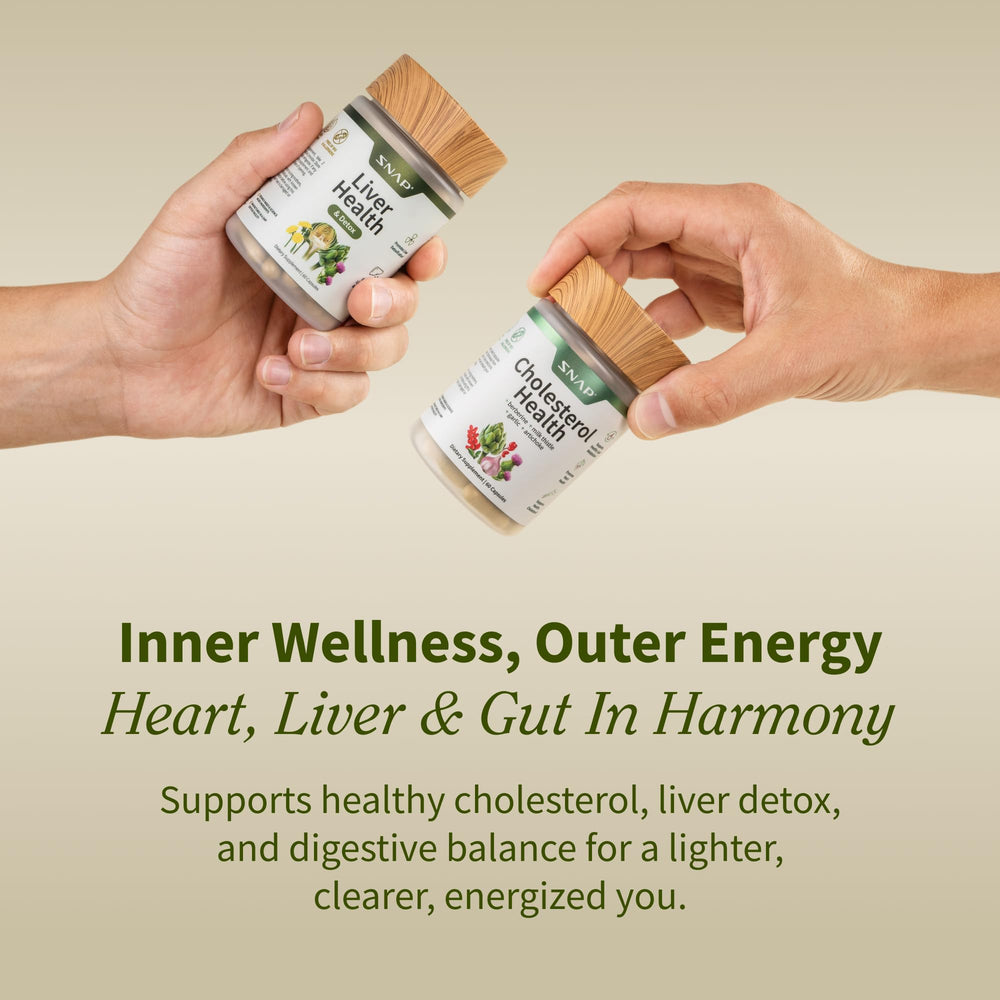 Snap Supplements liver health detox bundle label highlights key ingredients.