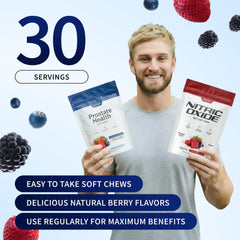 Snap Supplements Prostate Health soft chews closeup emphasizes berry flavor.