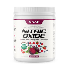 Snap Supplements organic beet root powder bottle for natural circulation support.