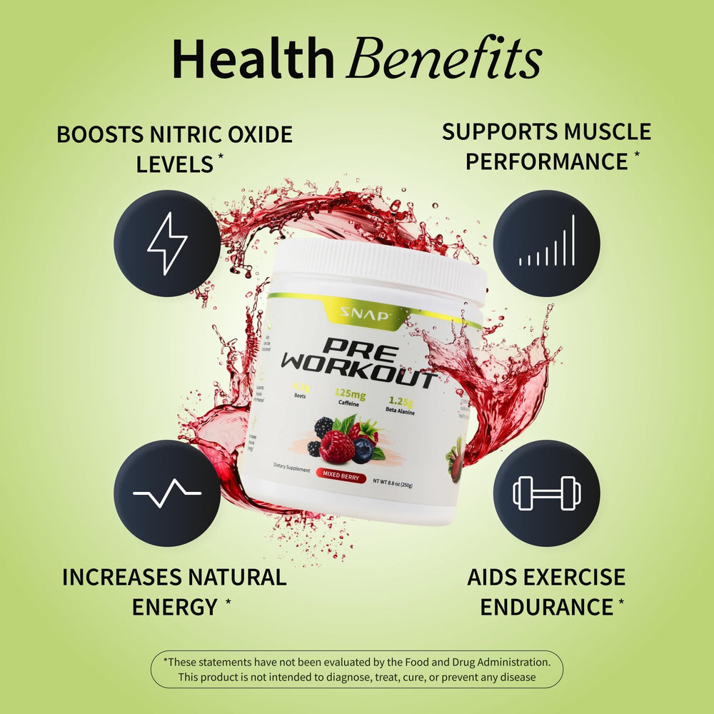 Snap Supplements Pre-Workout GMP-certified label signals quality manufacturing.