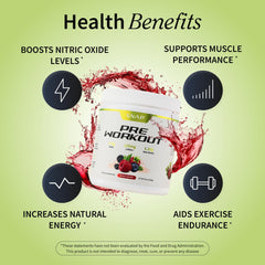 Snap Supplements Pre-Workout GMP-certified label signals quality manufacturing.