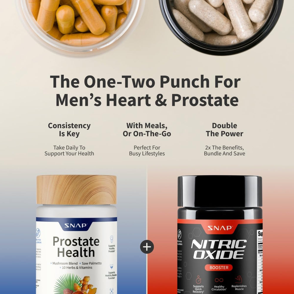 Bottle of Snap Supplements Prostate Health in natural light suggesting purity and quality