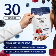 Snap Supplements Prostate Health bottle label emphasizing vegan and allergen-free formula.