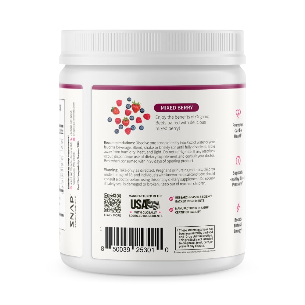 Snap Supplements USA-made label showing GMP-certified facility.