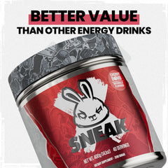 SNEAK Cherry Bomb flavor label closeup highlights natural flavoring.
