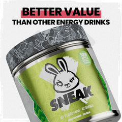 SNEAK Sour Apple servings tub open, ideal for on-the-go energy