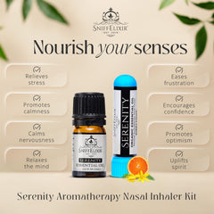 SniffElixir Serenity DIY inhaler assembly demonstrates quick, personalized aromatherapy setup.
