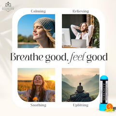SniffElixir Serenity ready-to-use inhaler for immediate aromatherapy on the go.
