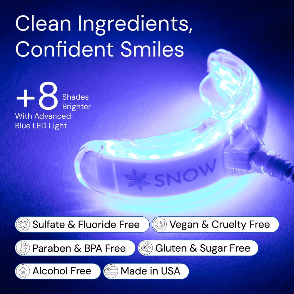 SNOW shade guide progress assists tracking whitening results.