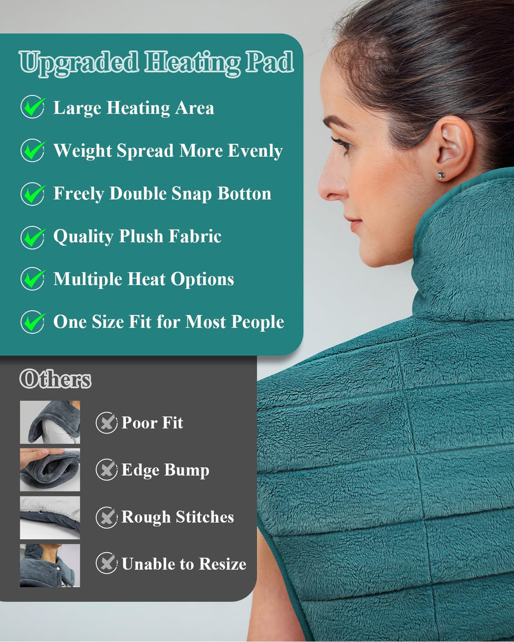SNUGYOURT seven-foot cord allows flexible use from seating positions.