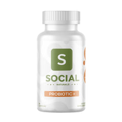 Social Naturals Daily Probiotic bottle front for a month of gut support.