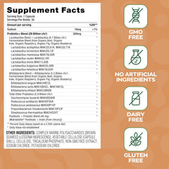 Social Naturals Daily Probiotic capsules closeup for convenient daily digestion support.