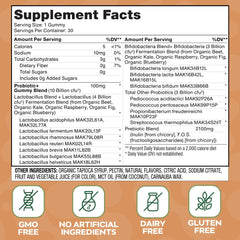 Social Naturals Probiotic Gummies close-up highlights vibrant orange color and protective coating