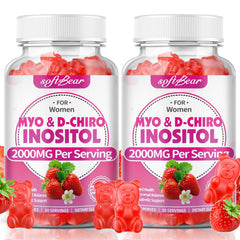SoftBear Inositol Gummies strawberry bottle for daily women's wellness