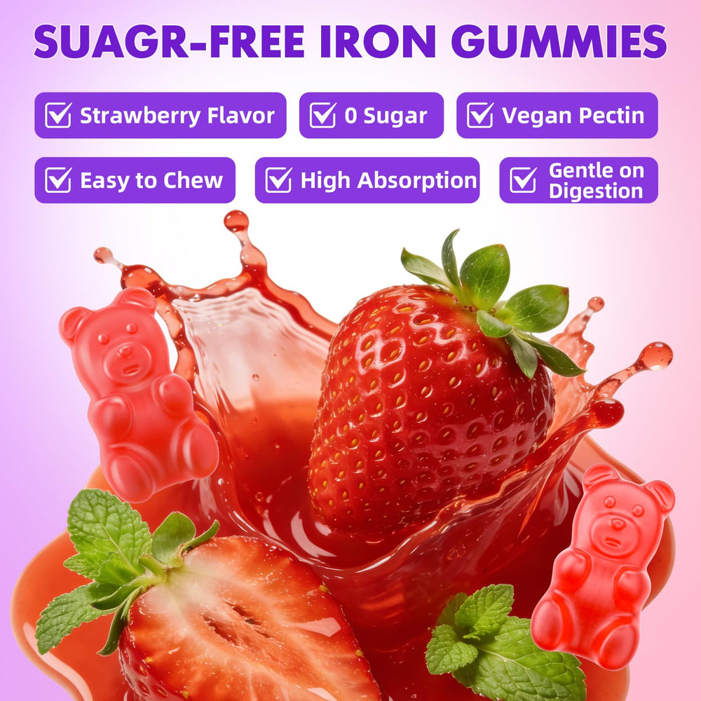 SoftBear gummies for kids' daily iron routine in lunchbox setting.