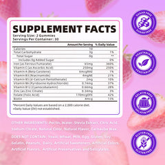 SoftBear iron gummies strawberry flavor pack highlights tasty daily iron intake.