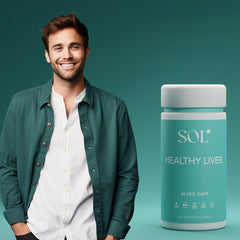Sol Nutrition label highlights natural herbal formula for liver-friendly choices.