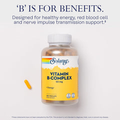 SOLARAY B Complex vegcaps closeup reveals plant-based capsule form.