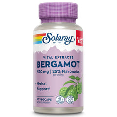 SOLARAY Bergamot 500 mg bottle label for easy daily supplementation