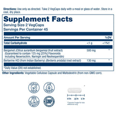 SOLARAY bergamot capsules in bottle ready for everyday wellness