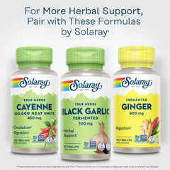 SOLARAY Black Garlic packaging emphasizes 50 servings and value.