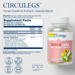 SOLARAY CircuLegs Gotu Kola capsules for everyday wellness routine