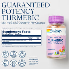 SOLARAY Curcumin 95 percent label close-up indicating potency.