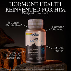 SOLARAY DIM zinc infographic highlighting zinc's role in testosterone support.