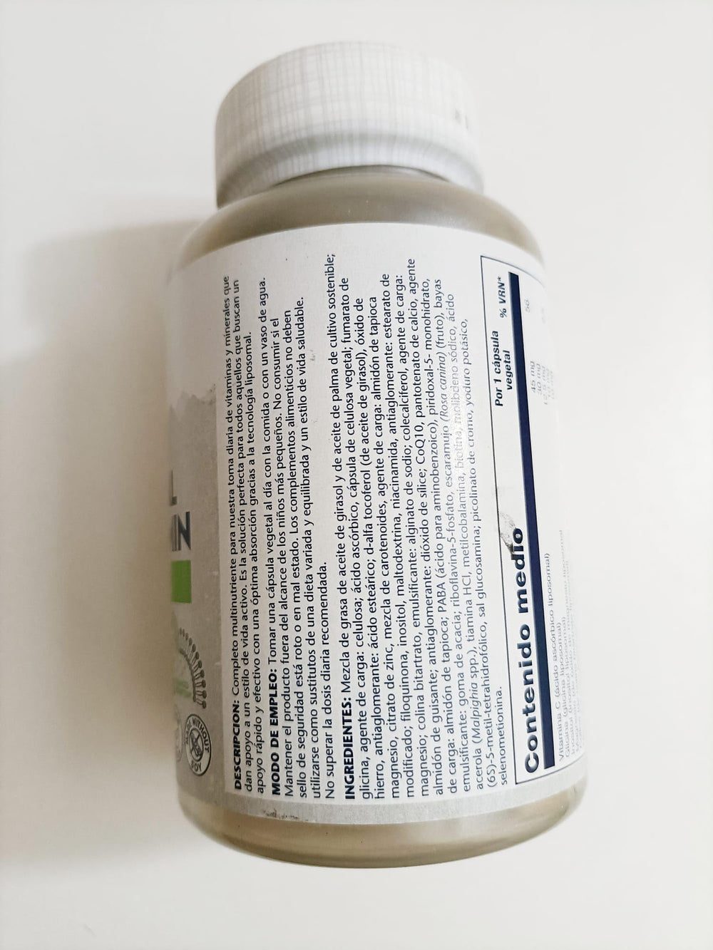 Close-up of SOLARAY Liposomal Multivitamin capsules