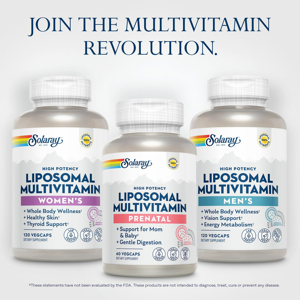 SOLARAY Liposomal Prenatal daily-use routine for prenatal nutrition.